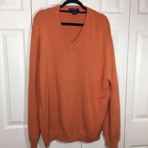 Brooks brothers v neck orange sweater L large